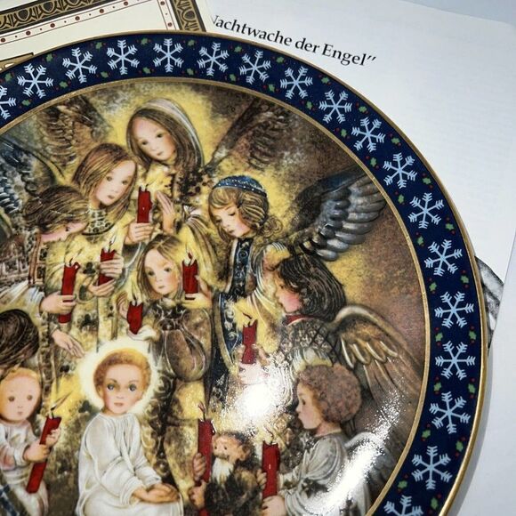 1985 German DIE NACHTWACHE DER ENGEL Angel's Vigil Ltd Ed Plate 10 1/2" # 674 B - Picture 5 of 8